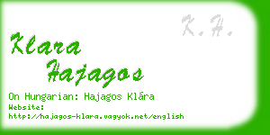 klara hajagos business card